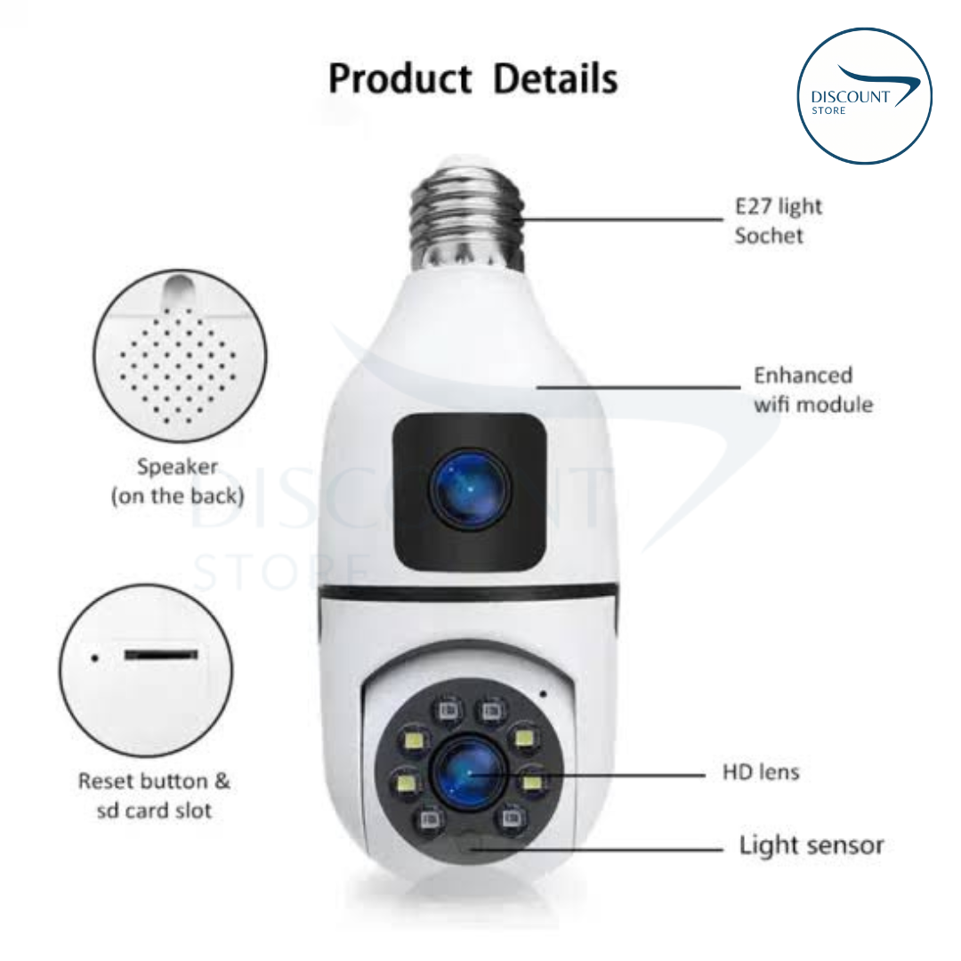 Wireless Wifi Bulb Security Camera