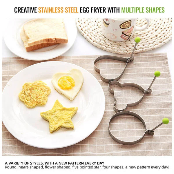 4 Pcs Stainless Steel Fried Egg Molds