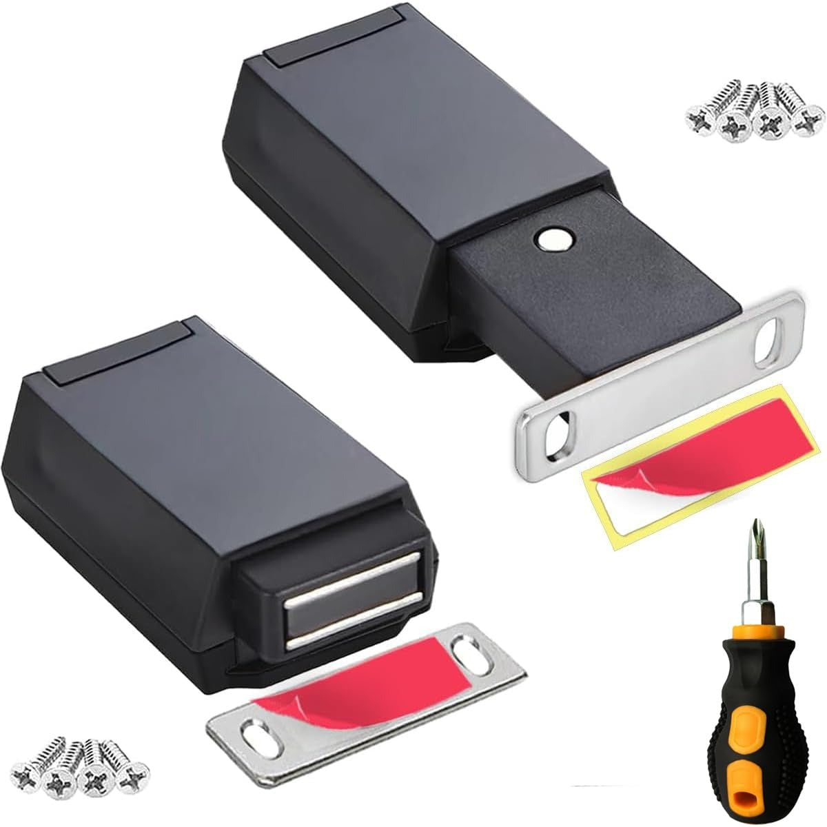 Hidden Door Closer Magnetic Latch 2 Pcs Set
