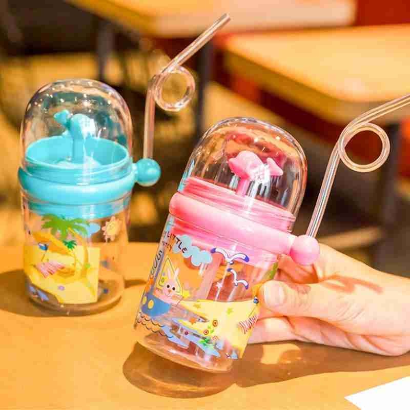 Whale Spray Water Bottle with Straw and Cup