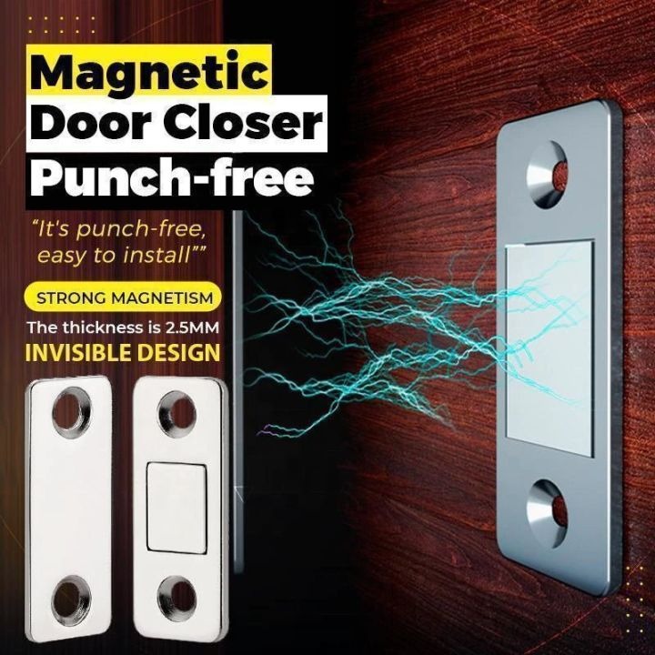 Hidden Door Closer Magnetic Latch 2 Pcs Set