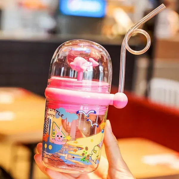 Whale Spray Water Bottle with Straw and Cup