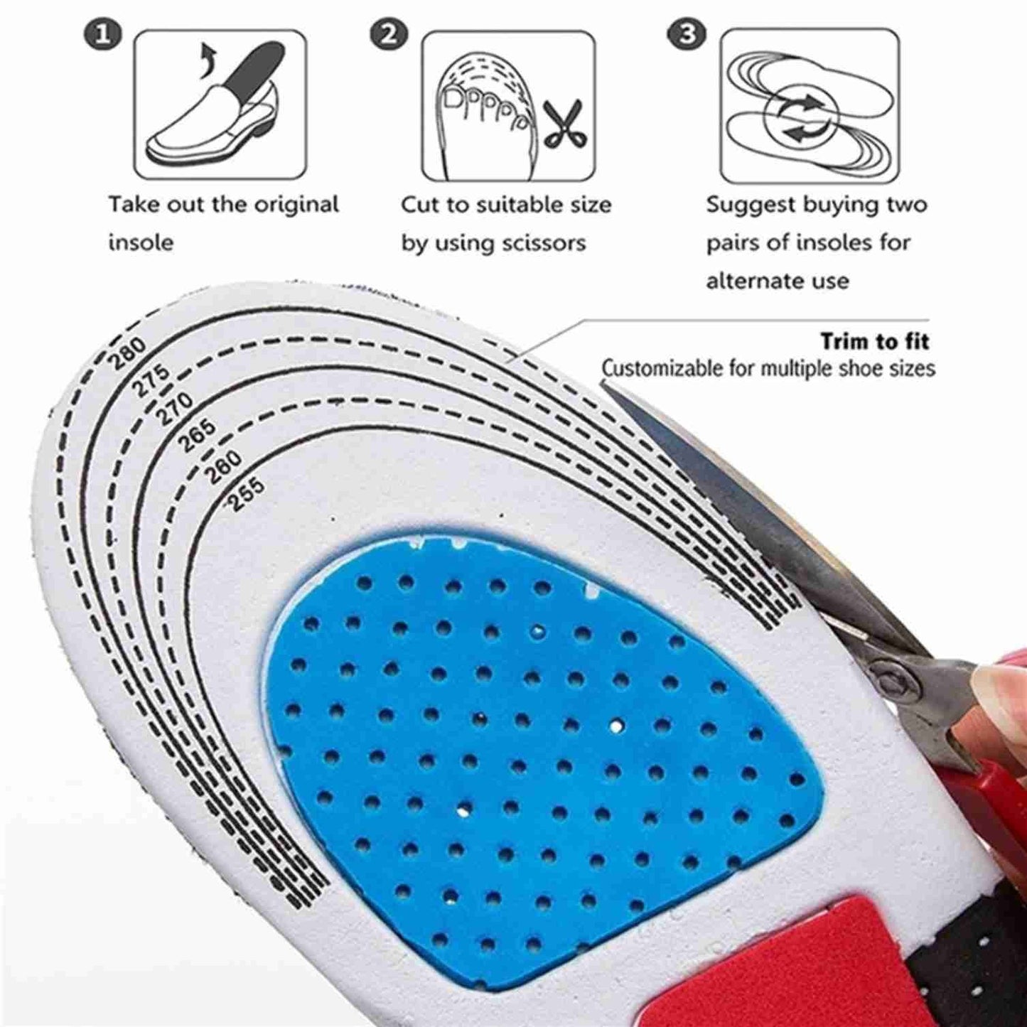 Silicone Gel Insoles – Medial Arch Foot Support (Pair)
