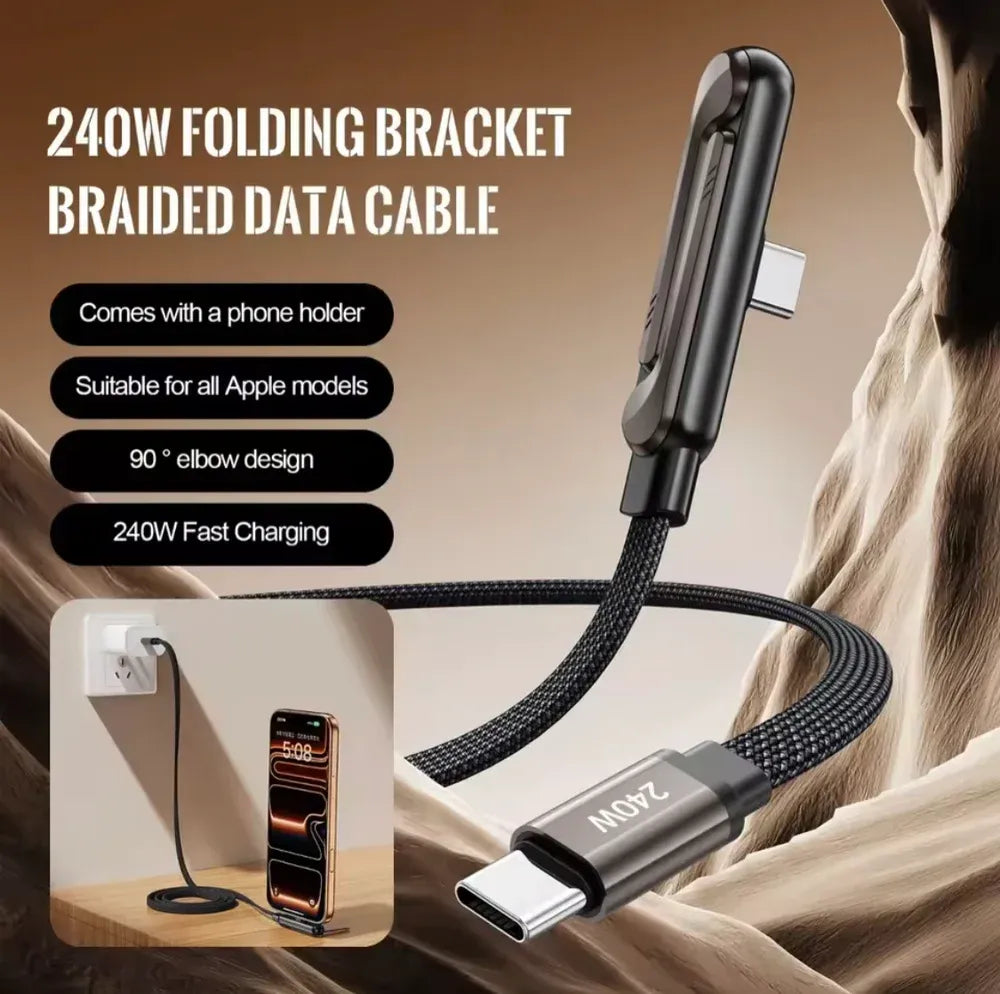 2 In 1 Cable With Mobile Stand, Charging Cable With Phone Bracket