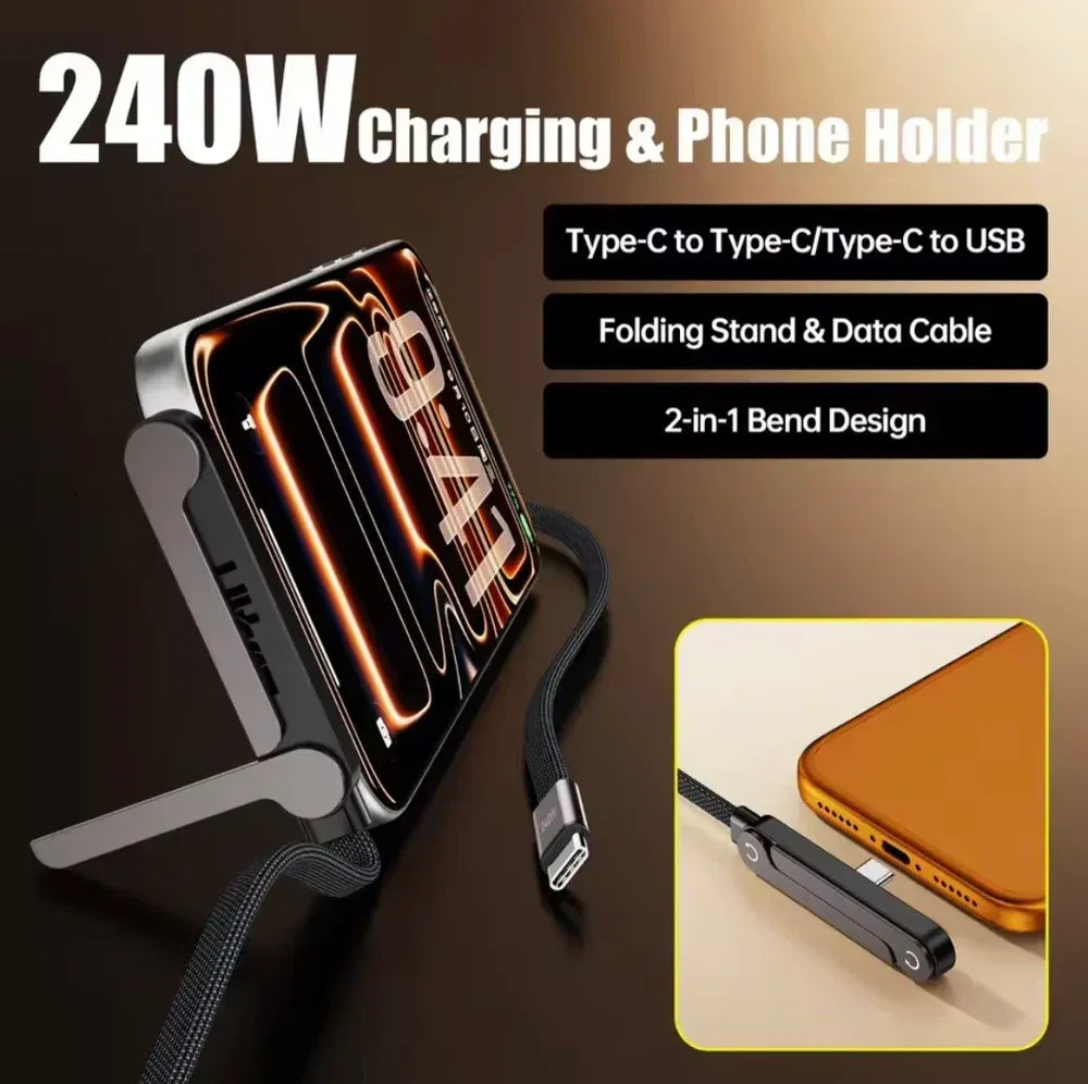 2 In 1 Cable With Mobile Stand, Charging Cable With Phone Bracket
