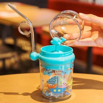 Whale Spray Water Bottle with Straw and Cup
