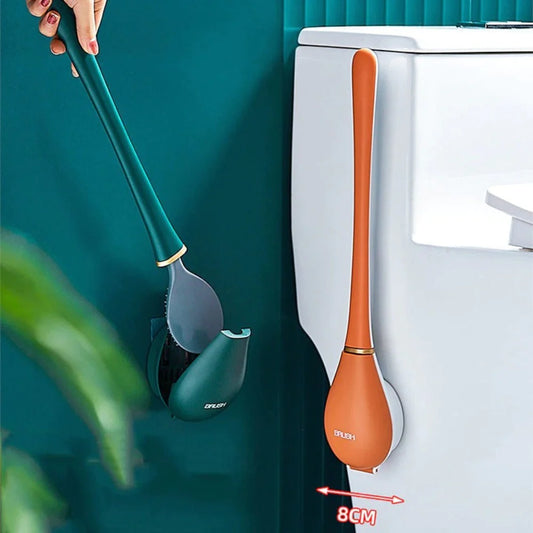 Wall Mounted Self Adhesive Toilet Brush With Holder