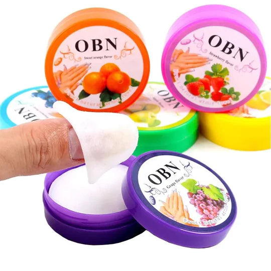 OBN Nail Polish Remover Wipes – Natural Fruit Flavored
