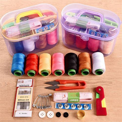 Household Mini Sewing Kit With Plastic Travel Box