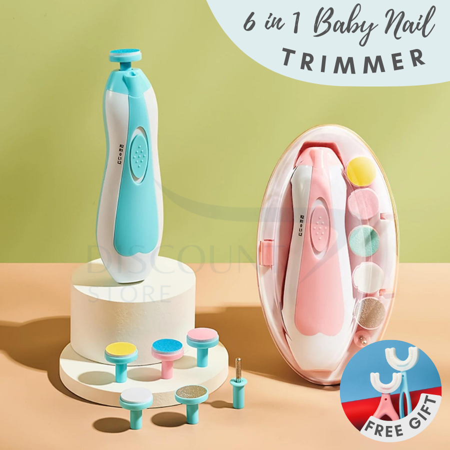 6 in 1 Electric Baby Nail Trimmer & Clipper Set - (FREE Delivery)