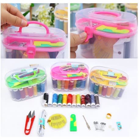 Household Mini Sewing Kit With Plastic Travel Box