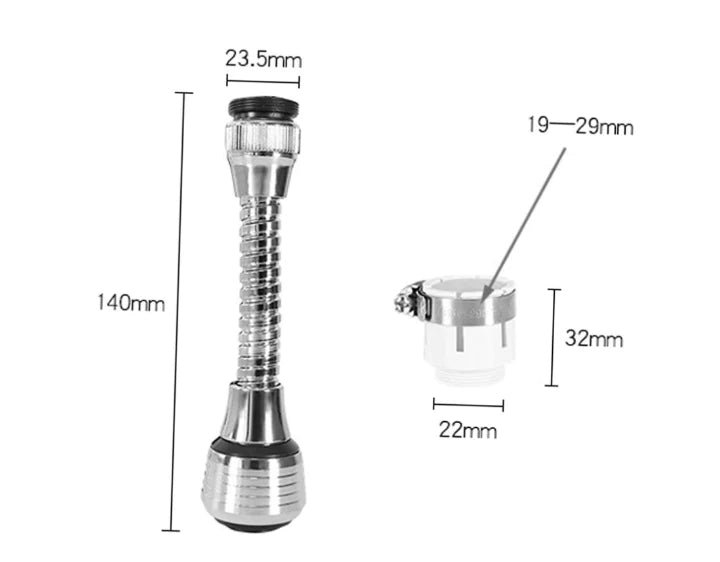 360 Degree Stainless Steel Water Faucet Sprayer