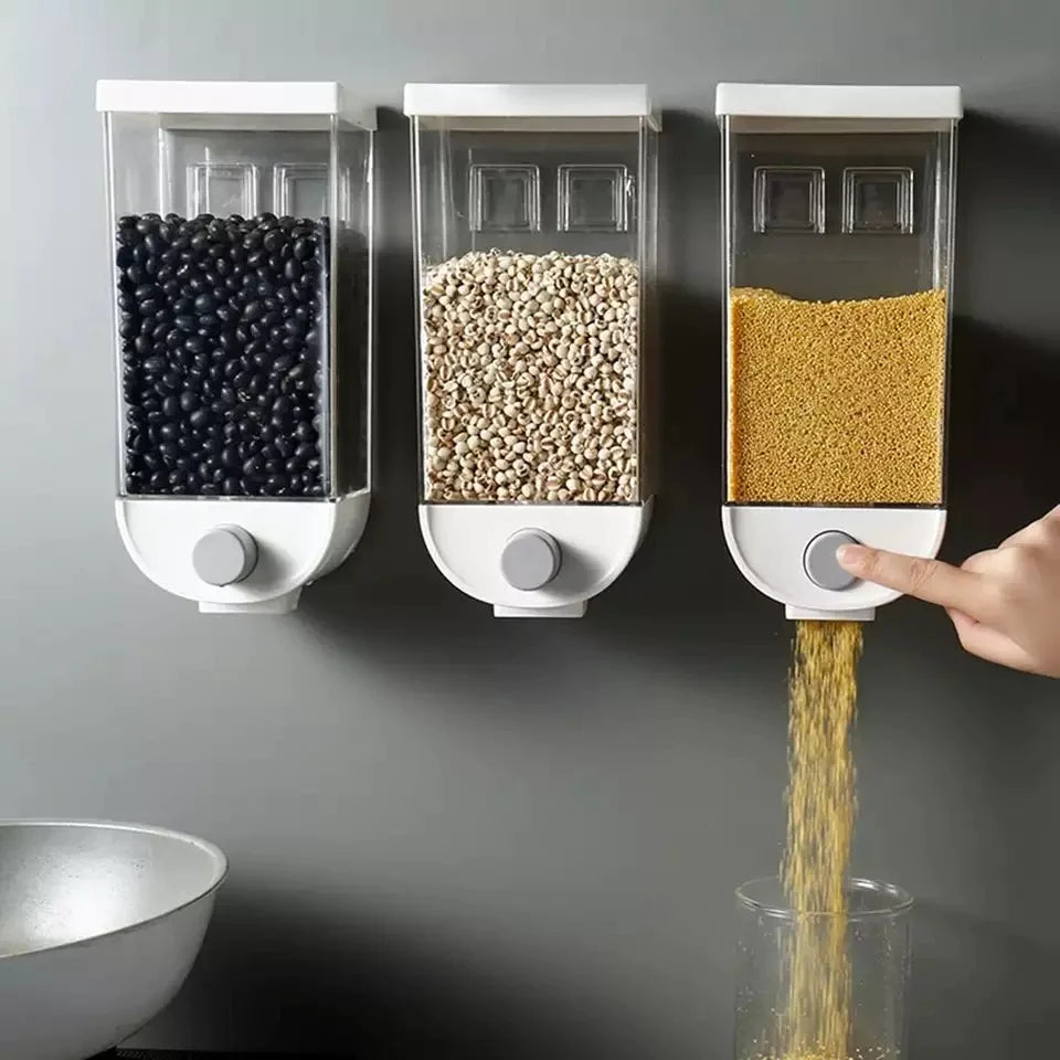Wall Mounted Cereal & Pulses Transparent Dispenser