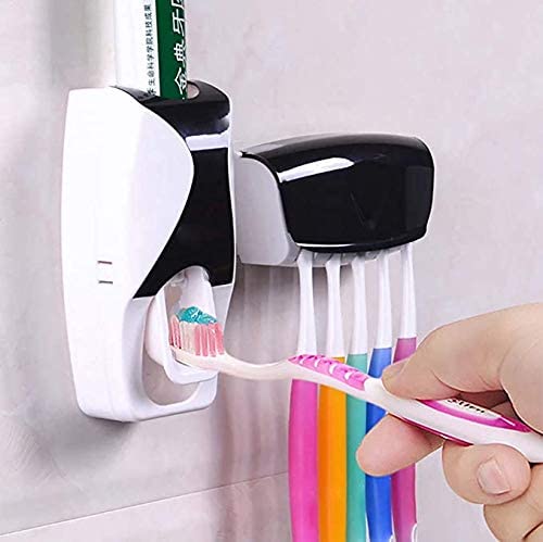 Automatic Toothpaste Dispenser & Toothbrush Holder Set