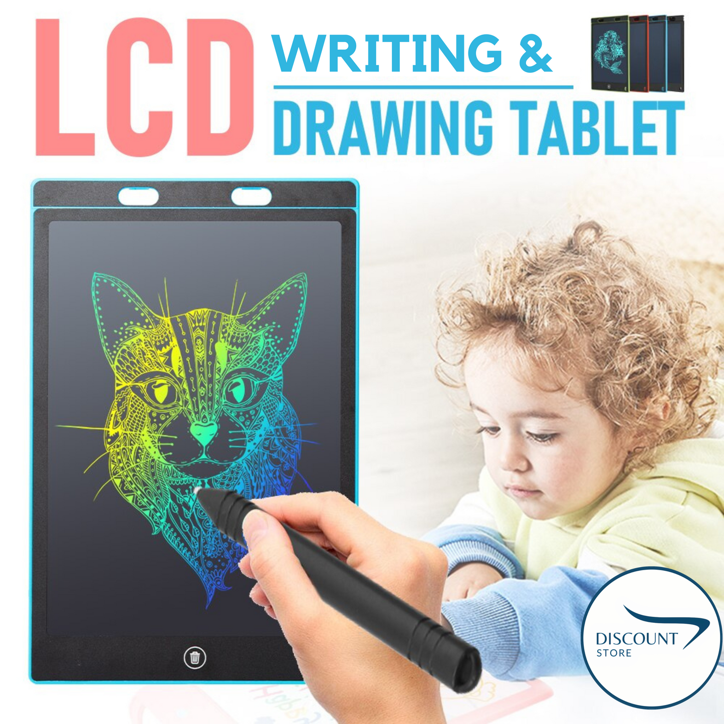LCD Writing & Drawing Tablet Pad For Kids with Digital Pen - 8.5 inches