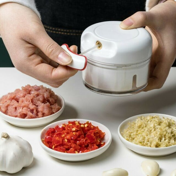 200ml Rope Pull Chopper Hand-cranked Meat Grinder Multifunctional Vegetable  Chopper Pull Garlic Mincer, Kitchen Tool