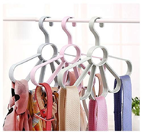 Wind Circle Flower Shaped Multi-function ABS Plastic Scarf Belt Hanger with 5 Holes
