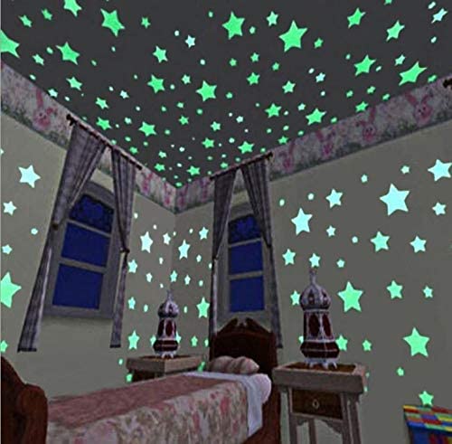 100 pcs Glow in The Dark Stars Wall Stickers for Ceiling or Wall