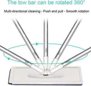 360-Degree Flat Mop With Bucket & Flexible Head (1 Free Microfibre Pad)