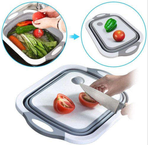 3 In 1 Silicone Collapsible Cutting Board