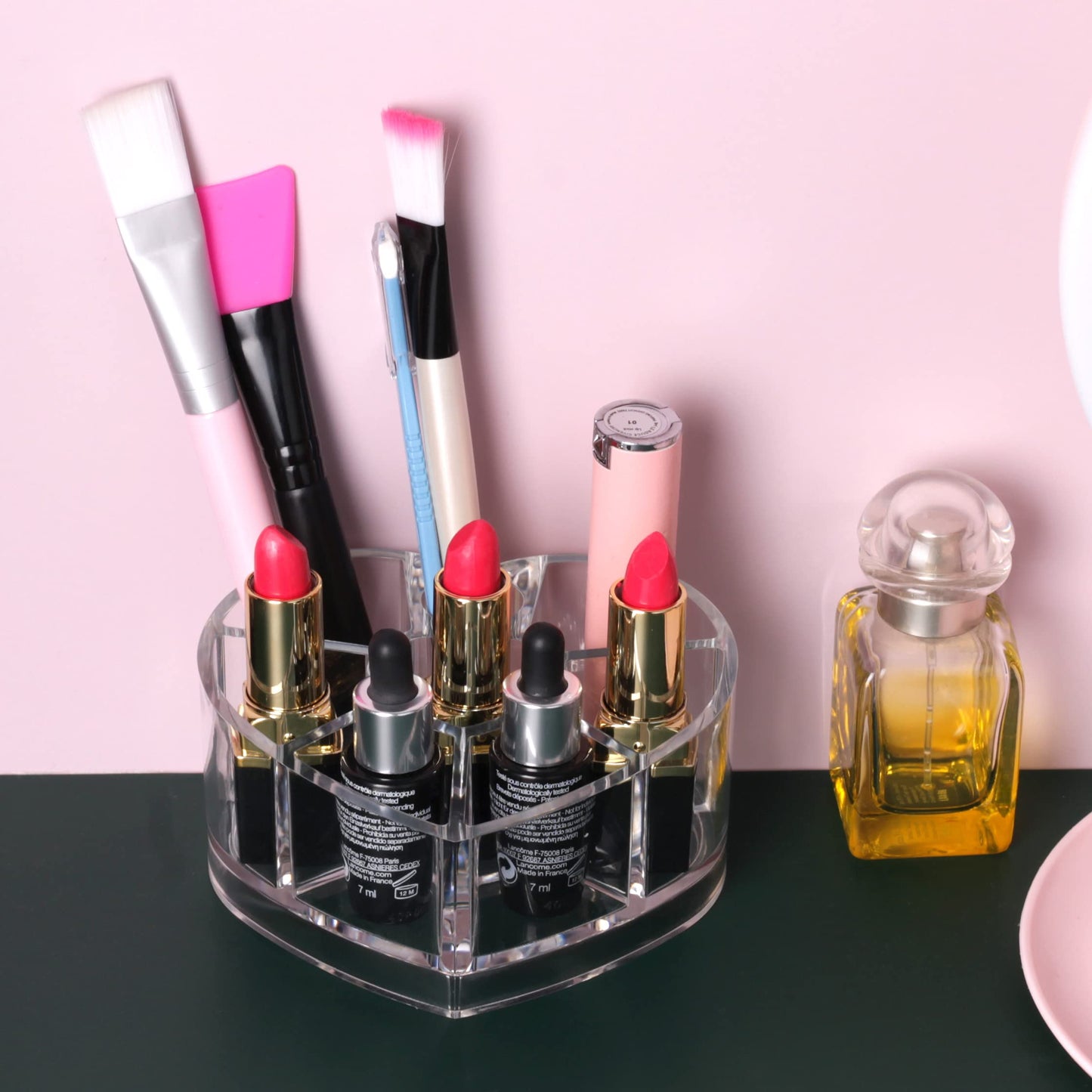 Heart Shaped Acrylic Makeup & Lipstick Organiser