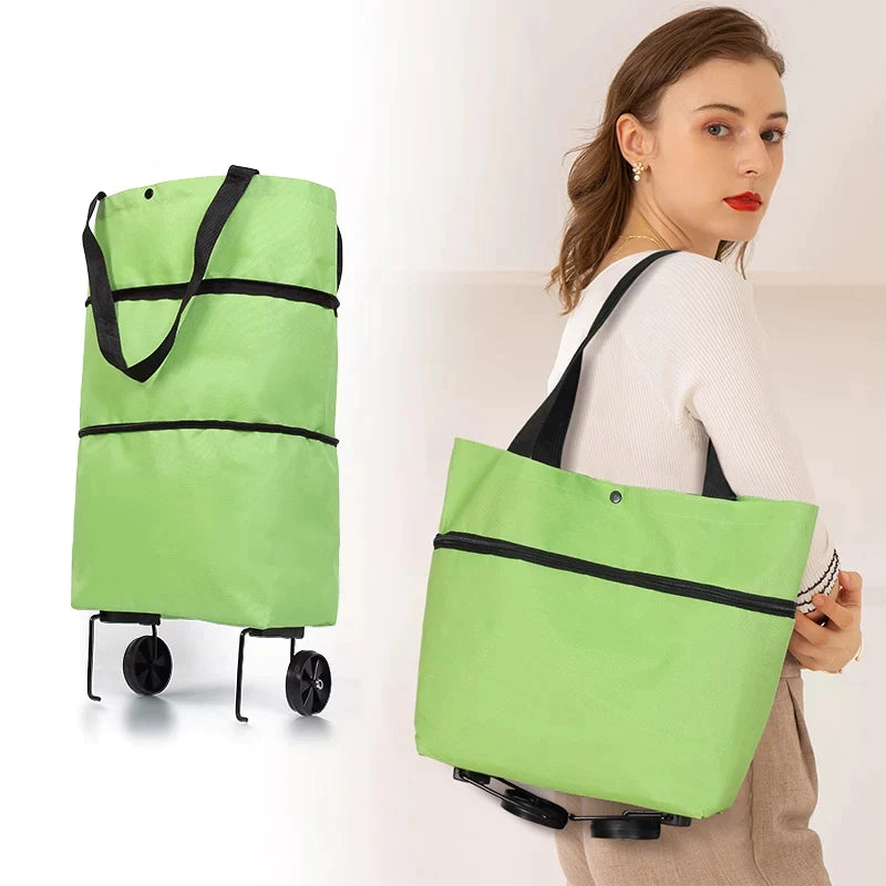 Folding & Portable Shopping Pull Cart Trolley Bag