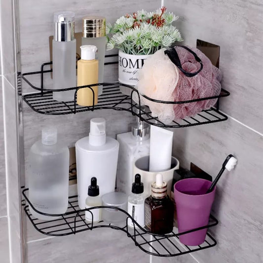 Stainless Steel Punch-Free Bathroom Metal Shelf Storage Rack