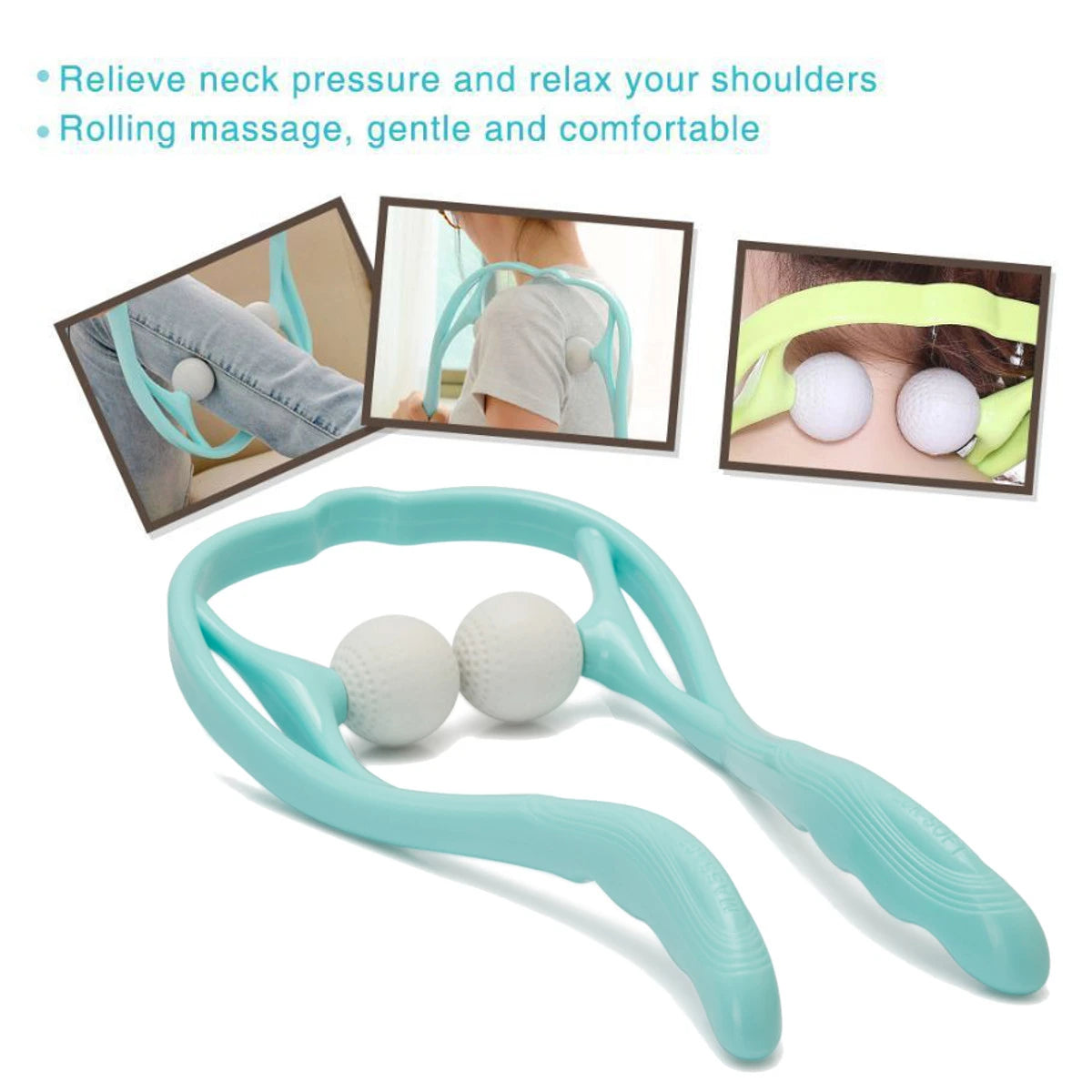 Plastic Pressure Point Therapy Neck Massage Comfortable 3 Colors Neck Massager for Neck Shoulder Trigger Point Self-massage Tool