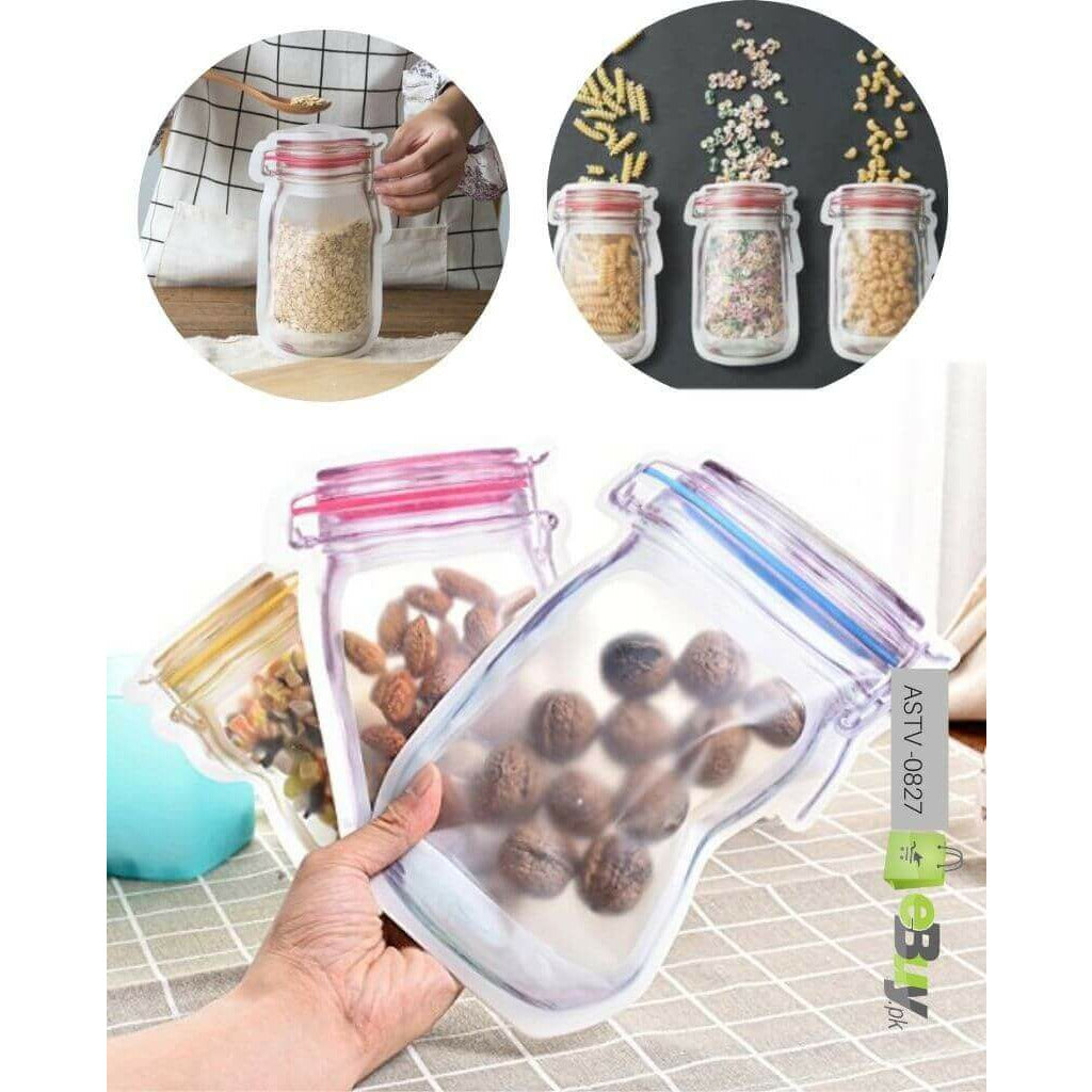 Pack Of 6 Ziplock Jar Bags