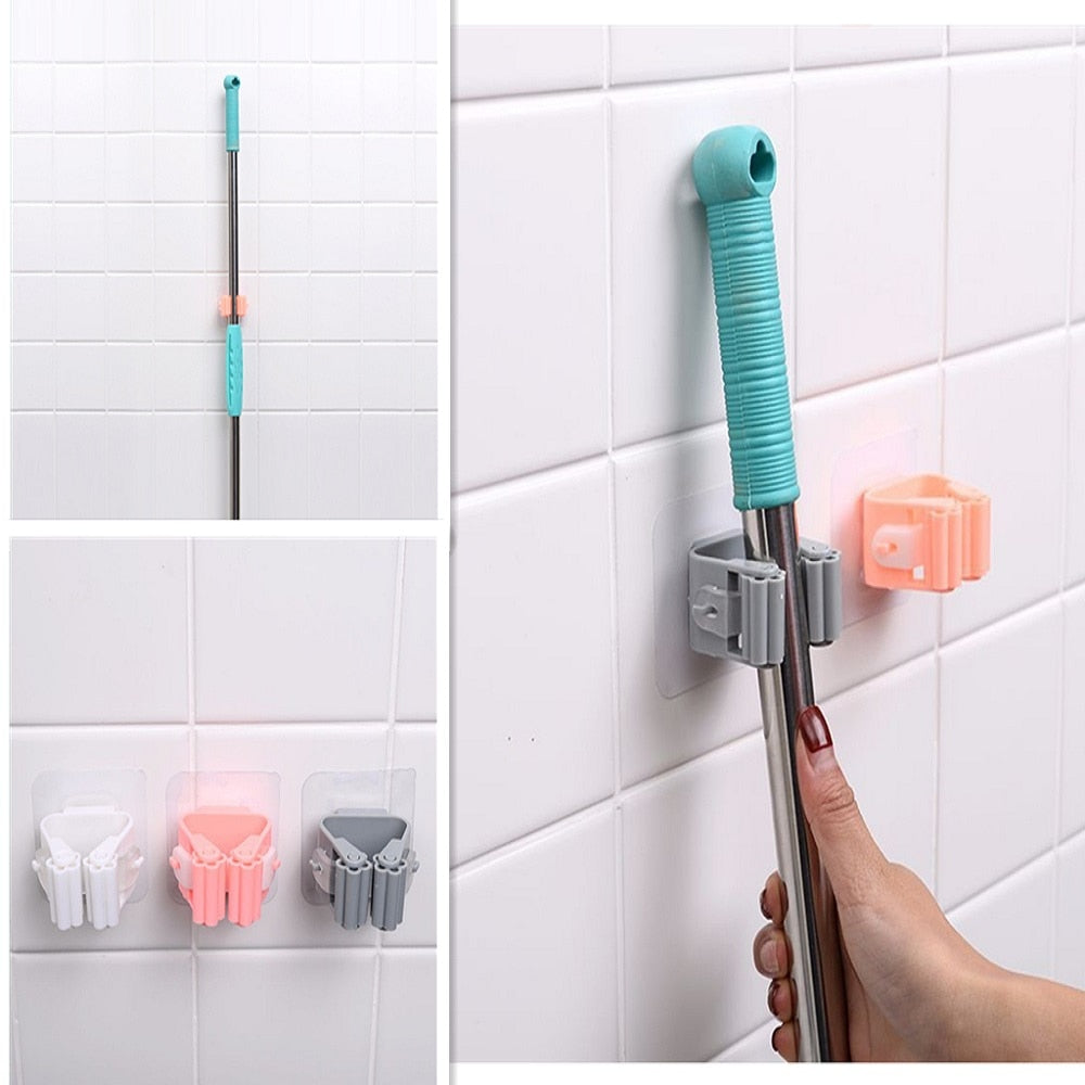 3 PCS Self Adhesive Mop Holder