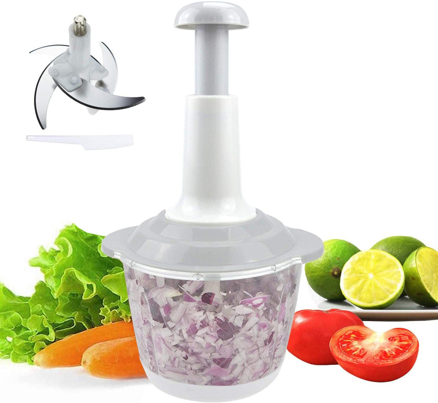 Double Blade Hand Push Chopper & Meat Mincer