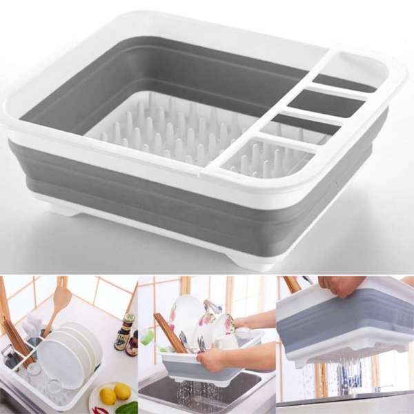 Collapsible & Portable Dish Drying Rack Dish Drainer Organiser