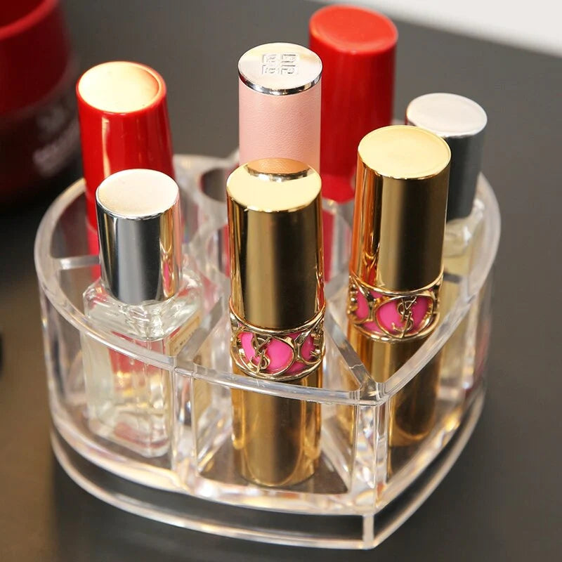 Heart Shaped Acrylic Makeup & Lipstick Organiser