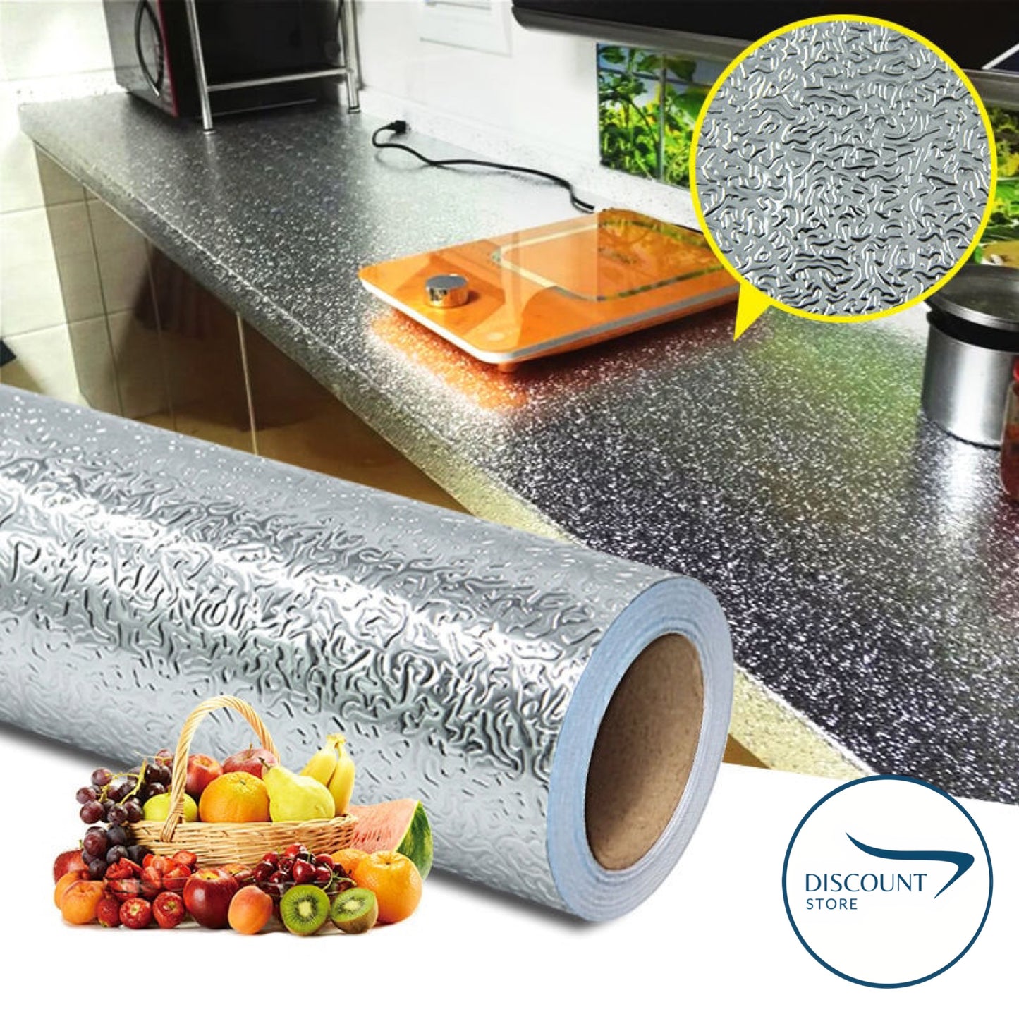 Self Adhesive Kitchen Aluminium Foil Sheet - (IMPORTED)