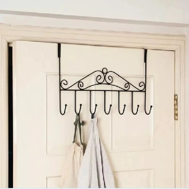 7 Hook Hanging Iron Over The Door Hanger