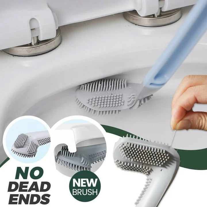 Extended double-sided toilet brush household long handle no dead
