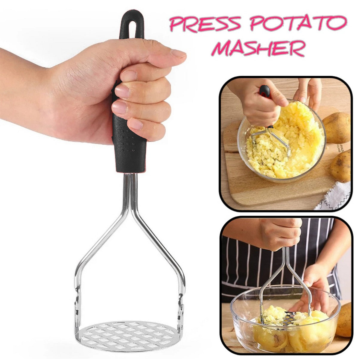Crusher Potato Press Masher For Smooth Mashed Potatoes