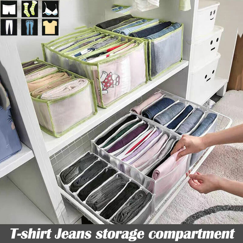 7 Grids Foldable Clothes Storage Organiser Wardrobe Boxes