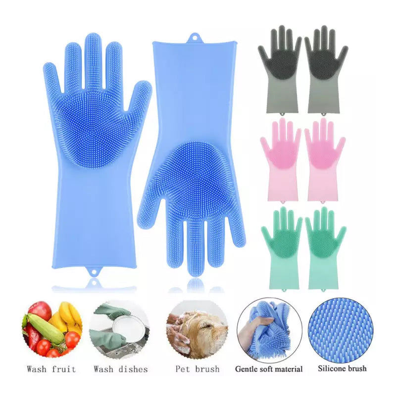 Pair Silicone Dishwashing Gloves Random Color – DiscountStore