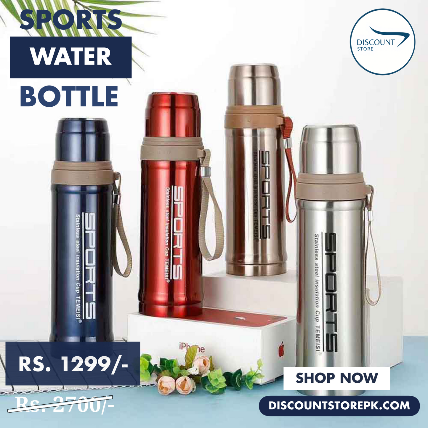 Sports 750ml Water Bottle with Vacuum Flask - Sports Stainless Steel Vacuum Bottle