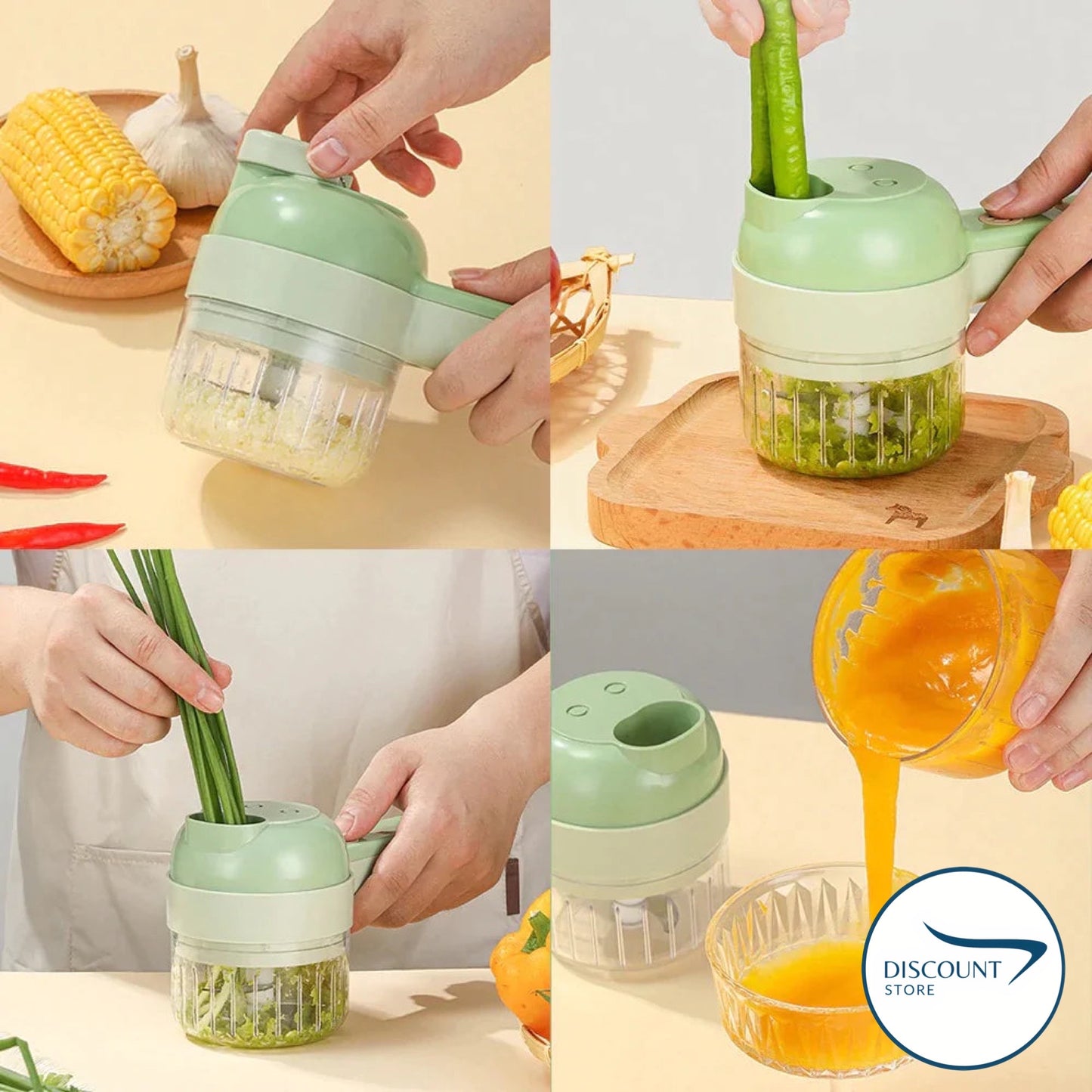 4 in 1 Handheld Electric Vegetable Cutter & Chopper