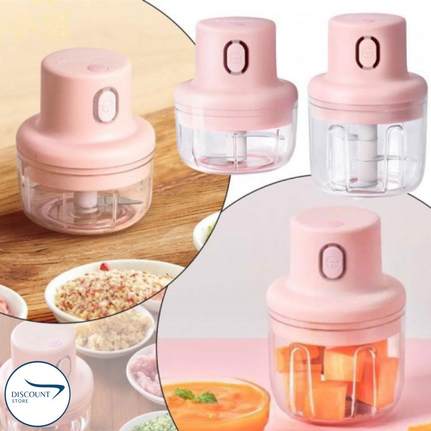 SALE - Rechargeable Electric Double Bowl Food Chopper (100 & 250ML) | FREE Delivery