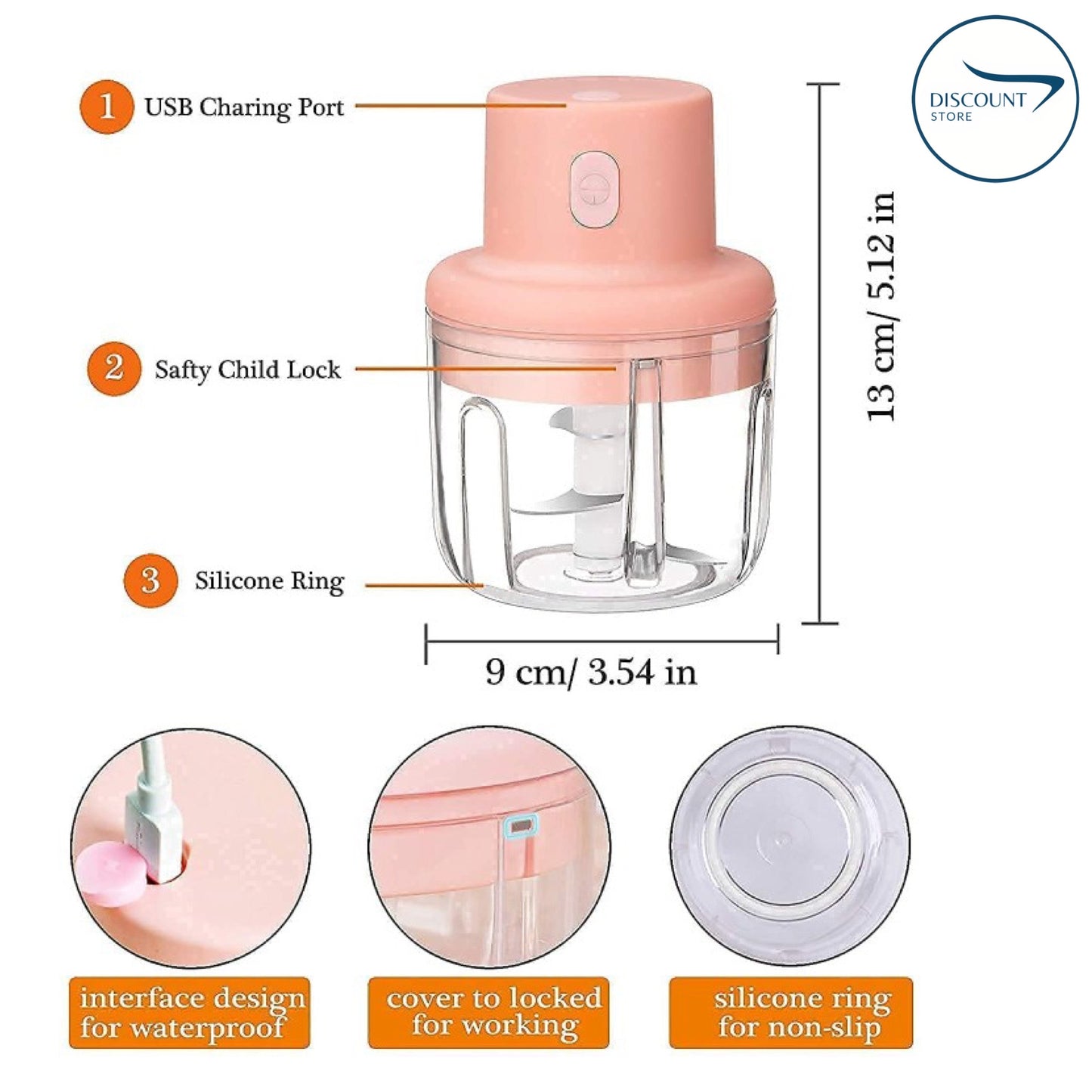 SALE - Rechargeable Electric Double Bowl Food Chopper (100 & 250ML) | FREE Delivery