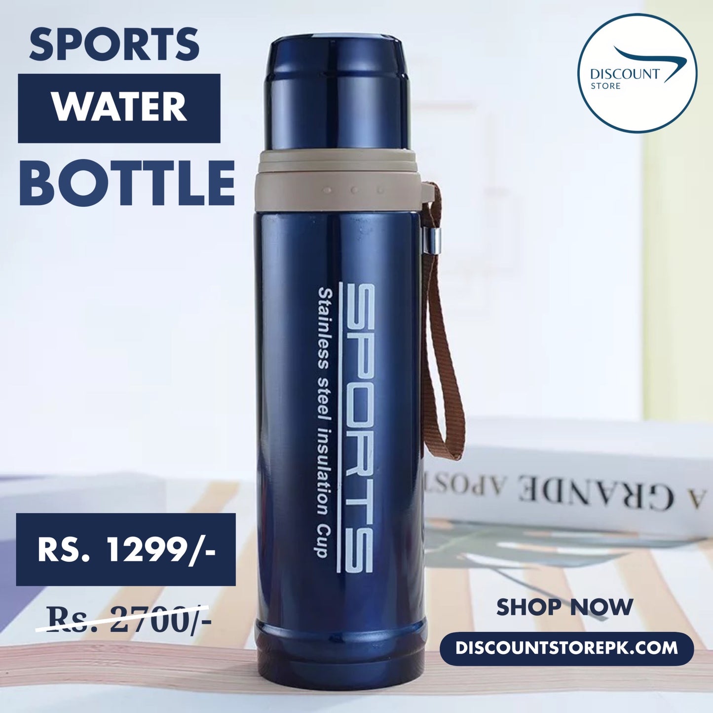 Sports 750ml Water Bottle with Vacuum Flask - Sports Stainless Steel Vacuum Bottle