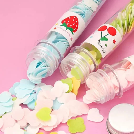 Disposable Flower Paper Soap with Plastic Bottle - 100 Pcs inside Tube